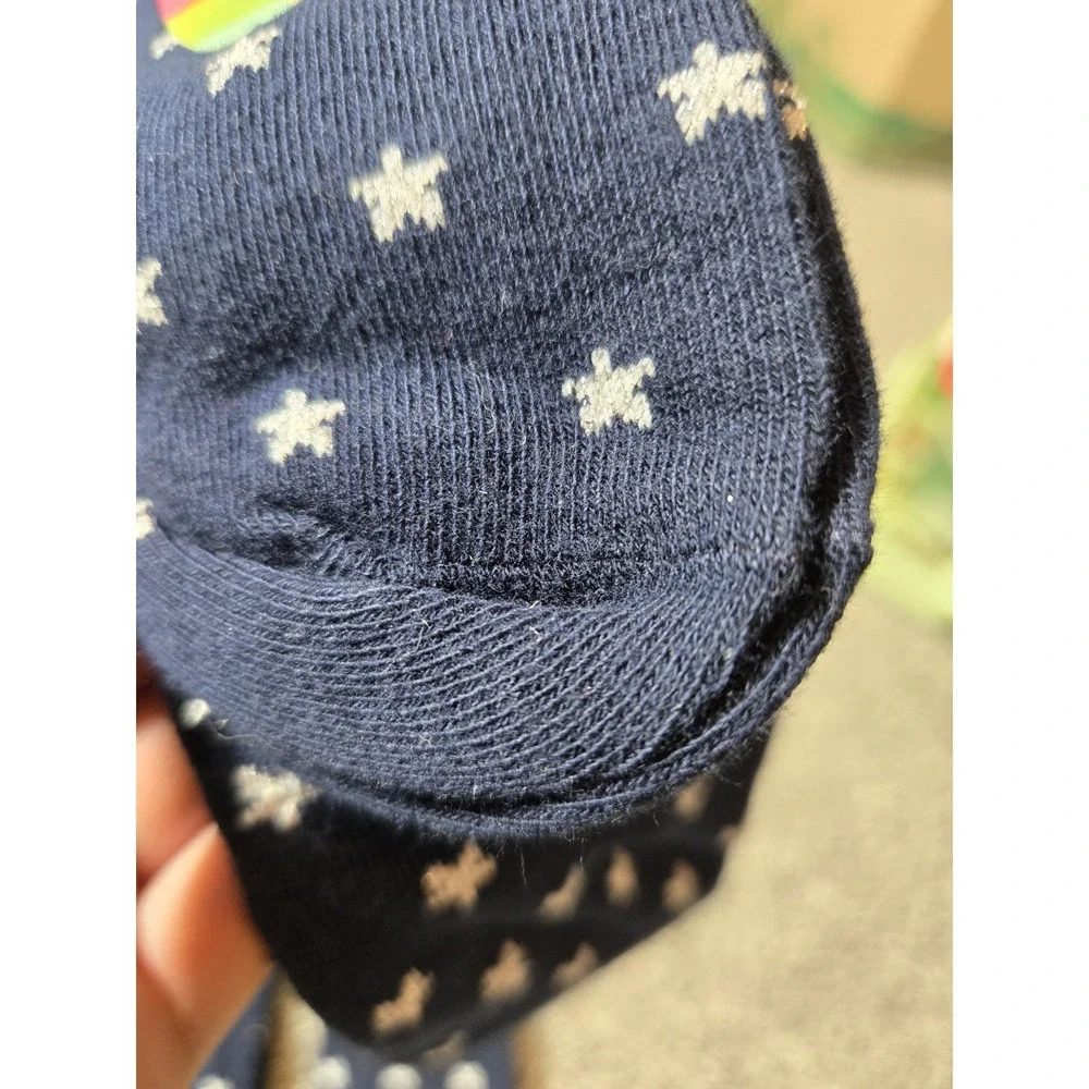 STOCKING STUFFER Zubii Girls Sz 11 - 13 Designer 4 Pair Socks‎ Navy White Stars